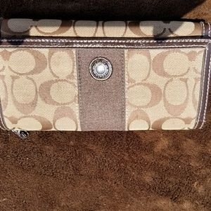 ~authentic ~ large coach wallet and checkbook cov.